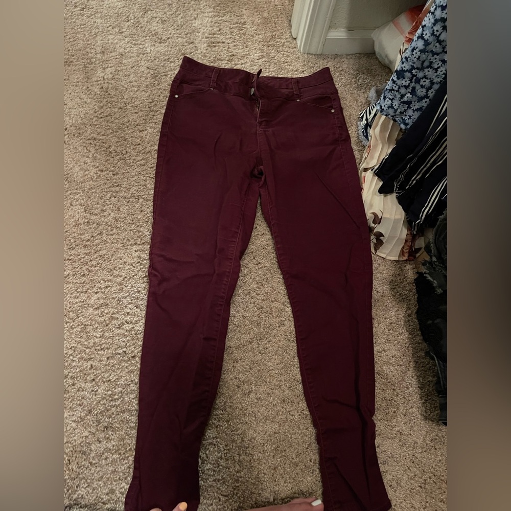 Burgundy jeans